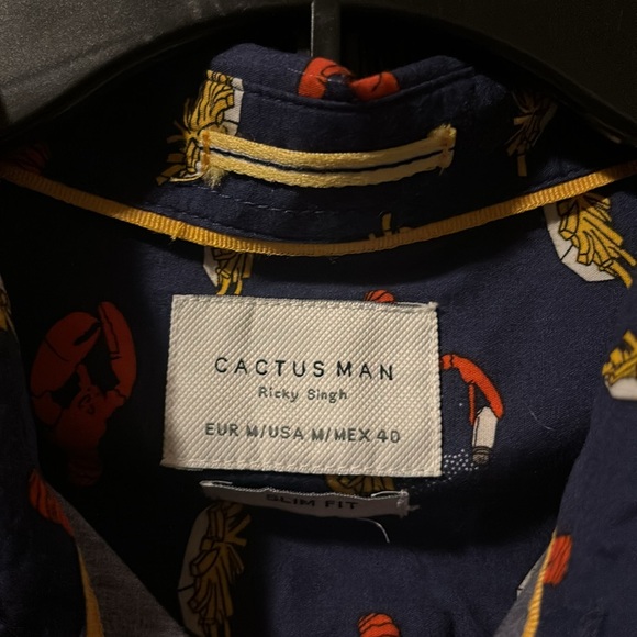 NWT Cactus Man Ricky Singh slim fit poplin short-sleeved button down size medium - Picture 8 of 8